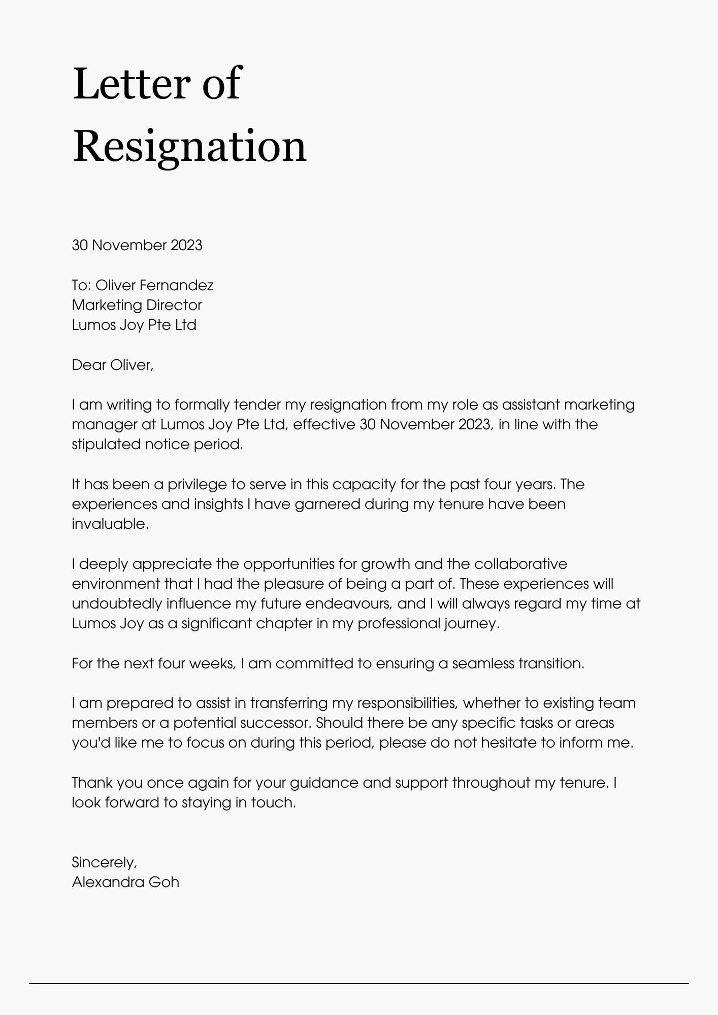 Resignation letter templates [2024 Update] | Michael Page